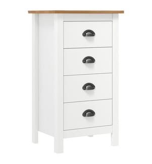 Sideboard Hill Weiss 46x35x80 cm Massivholz Kiefer