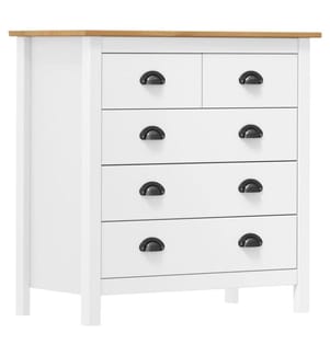 Sideboard Hill Weiss 79x40x80 cm Massivholz Kiefer