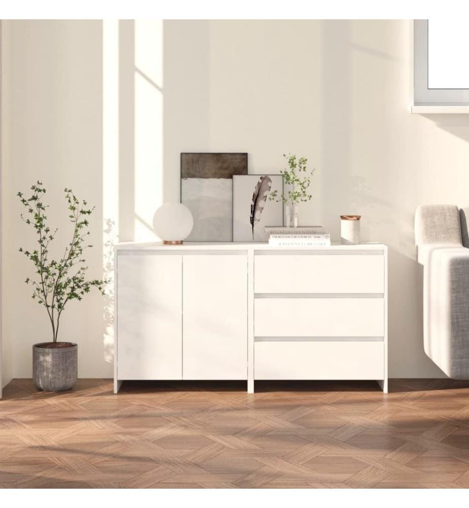 2-tlg. Sideboard Weiss Holzwerkstoff