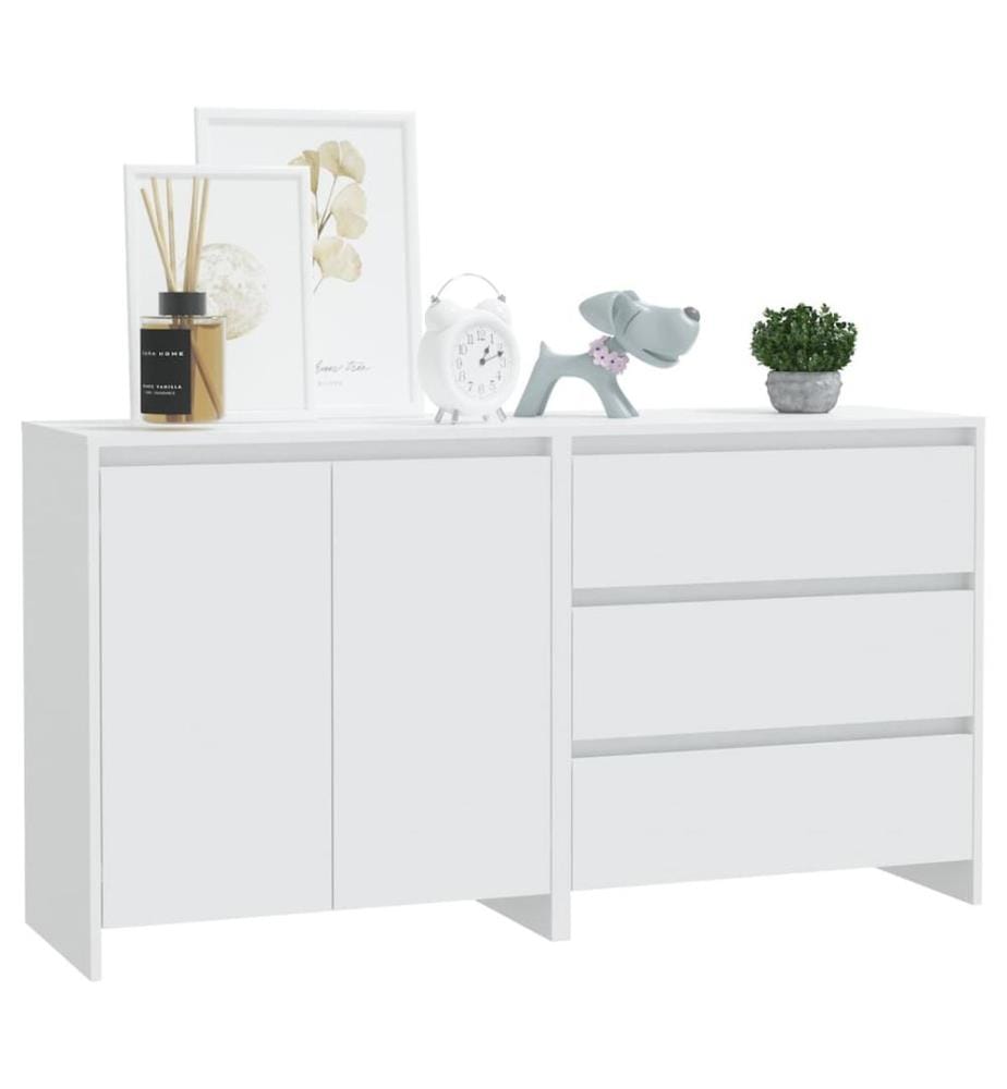 2-tlg. Sideboard Weiss Holzwerkstoff