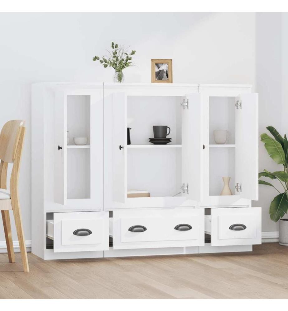 Highboards 3 Stk. Weiss Holzwerkstoff