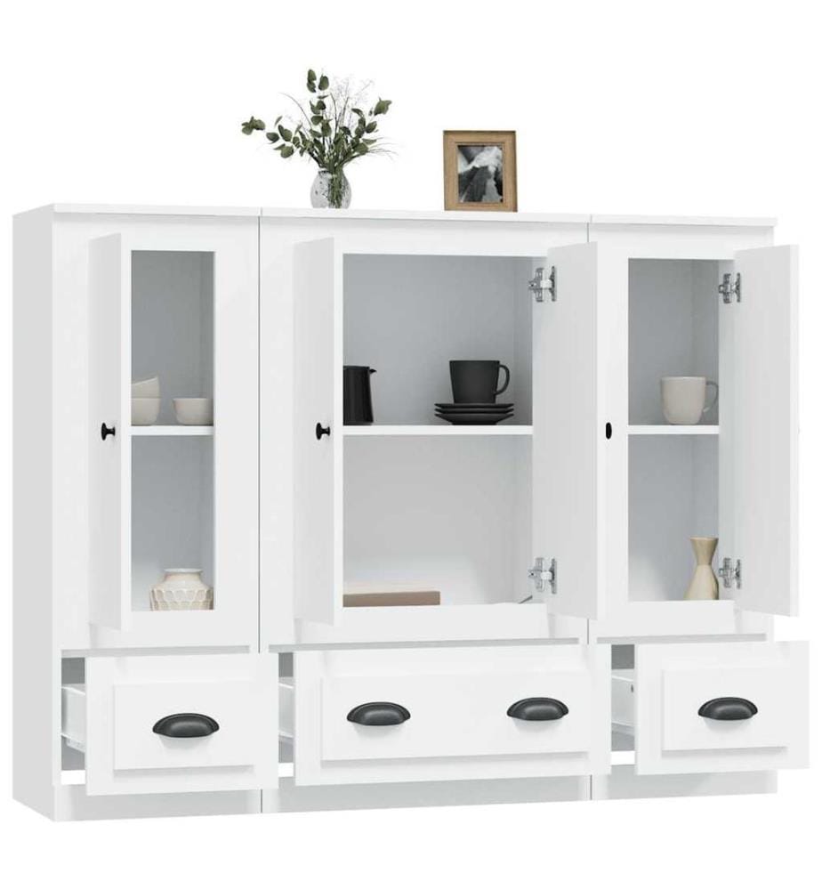 Highboards 3 Stk. Weiss Holzwerkstoff