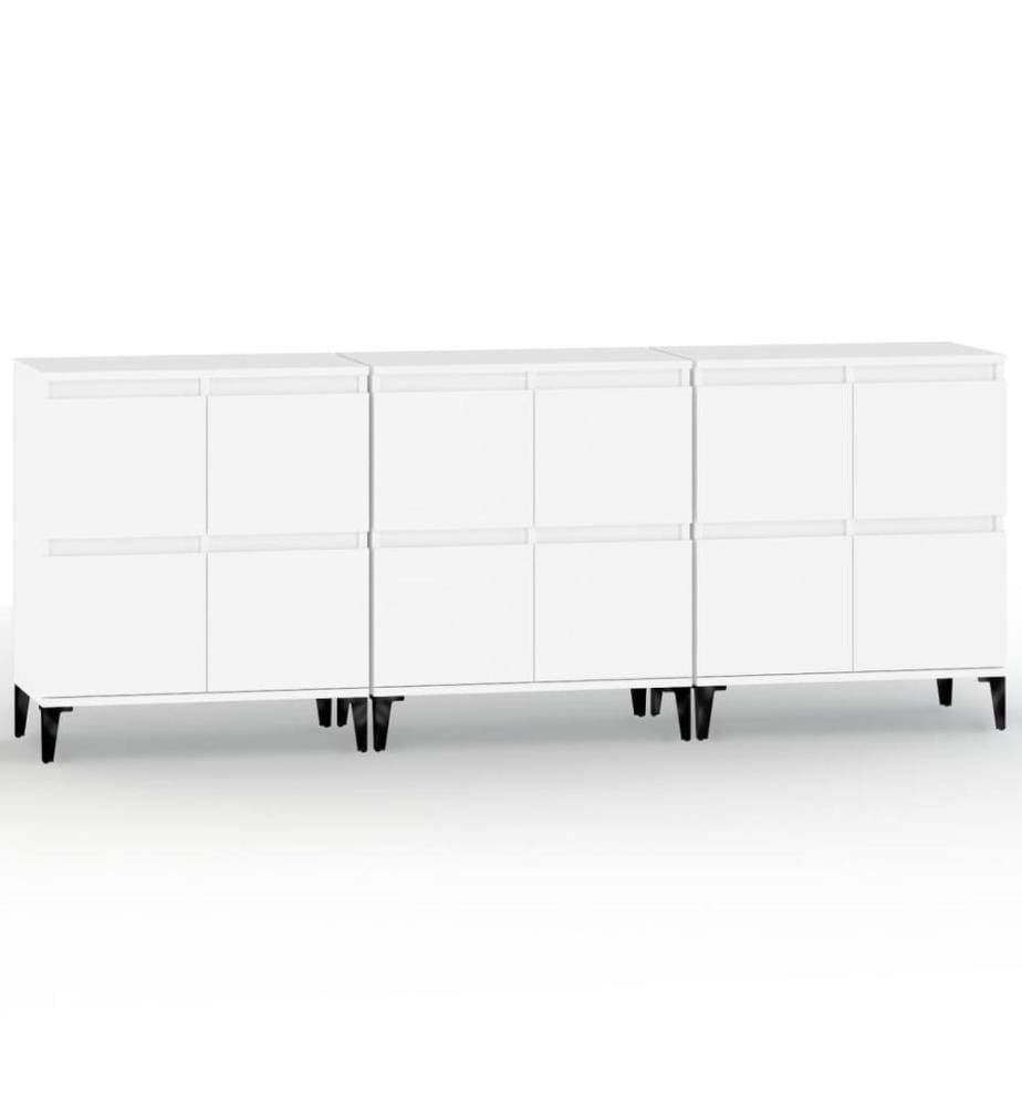 Sideboards 3 Stk. Weiss 60x35x70 cm Holzwerkstoff