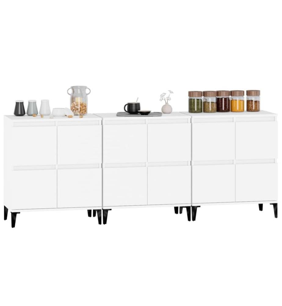 Sideboards 3 Stk. Weiss 60x35x70 cm Holzwerkstoff