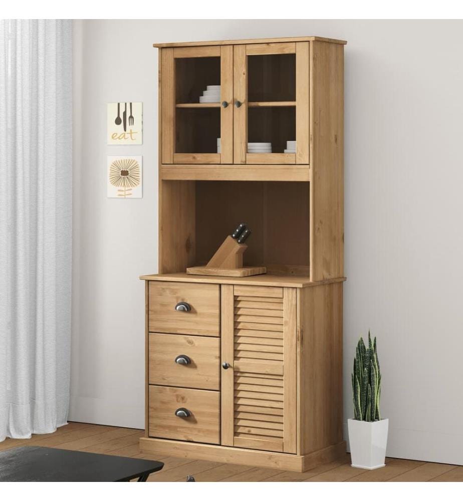Buffet haut VIGO 78x40x175 cm bois massif de pin