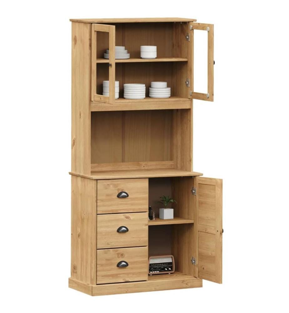 Buffet haut VIGO 78x40x175 cm bois massif de pin