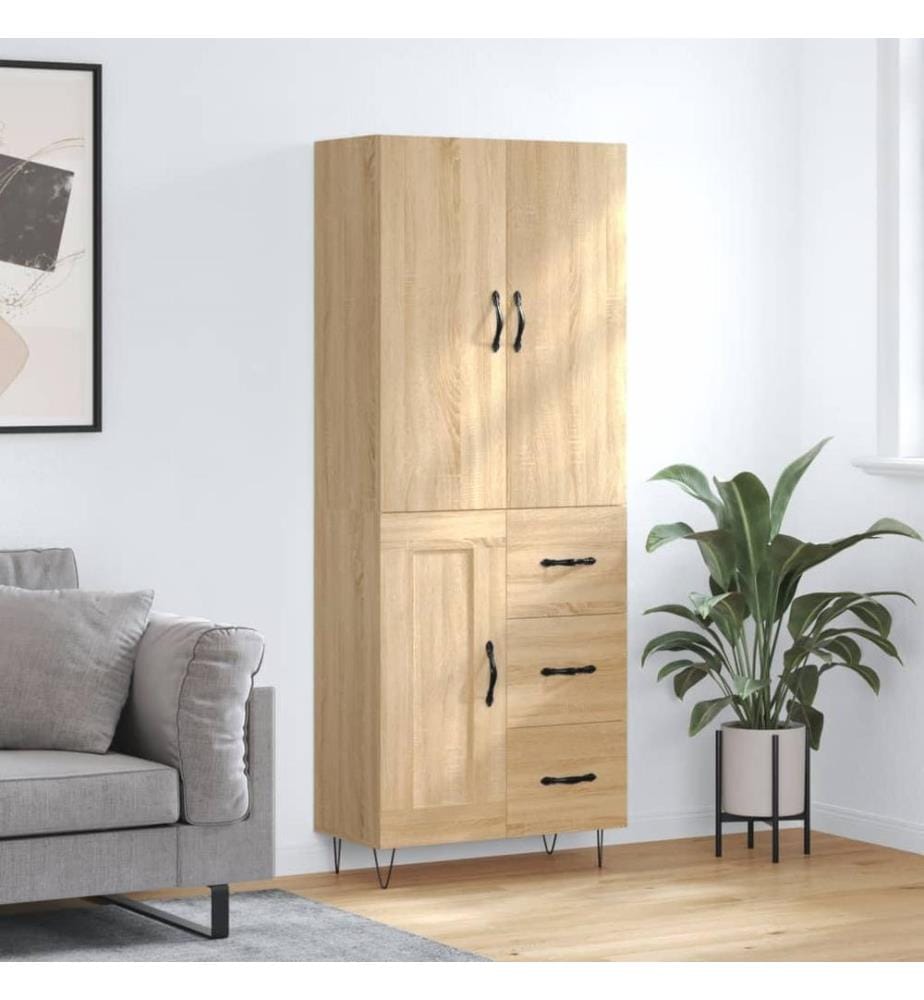 Highboard Sonoma-Eiche 69,5x34x180 cm Holzwerkstoff