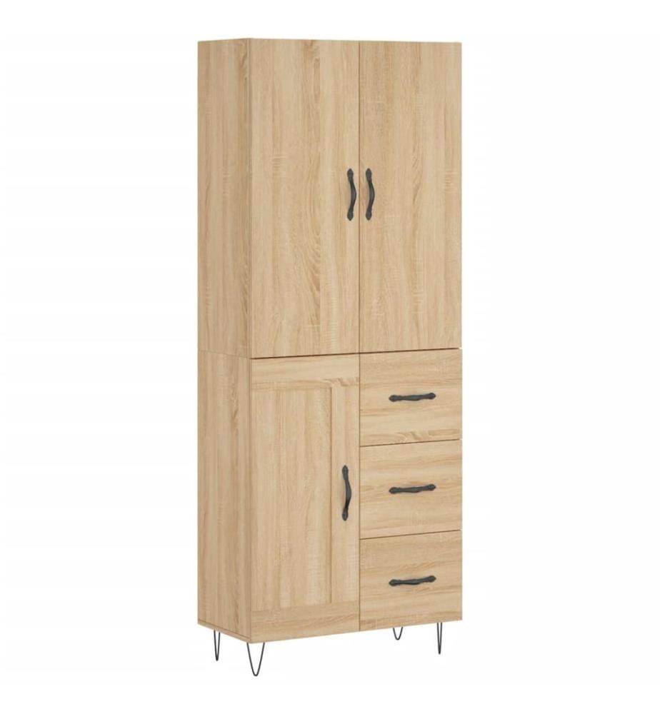 Highboard Sonoma-Eiche 69,5x34x180 cm Holzwerkstoff