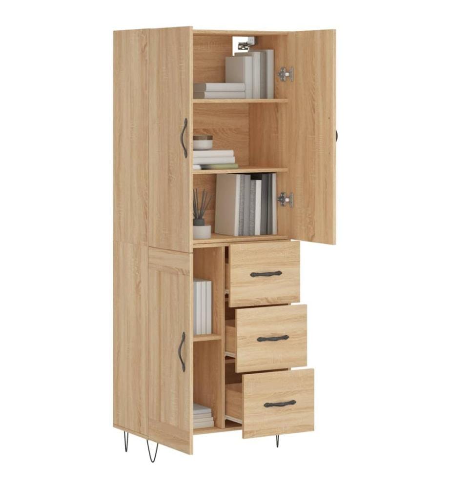 Highboard Sonoma-Eiche 69,5x34x180 cm Holzwerkstoff