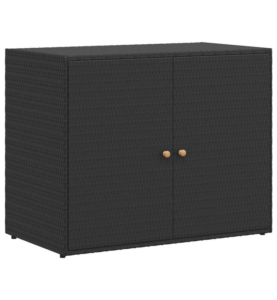 Gartenschrank Schwarz 100 x 55,5 x 80 cm Poly Rattan
