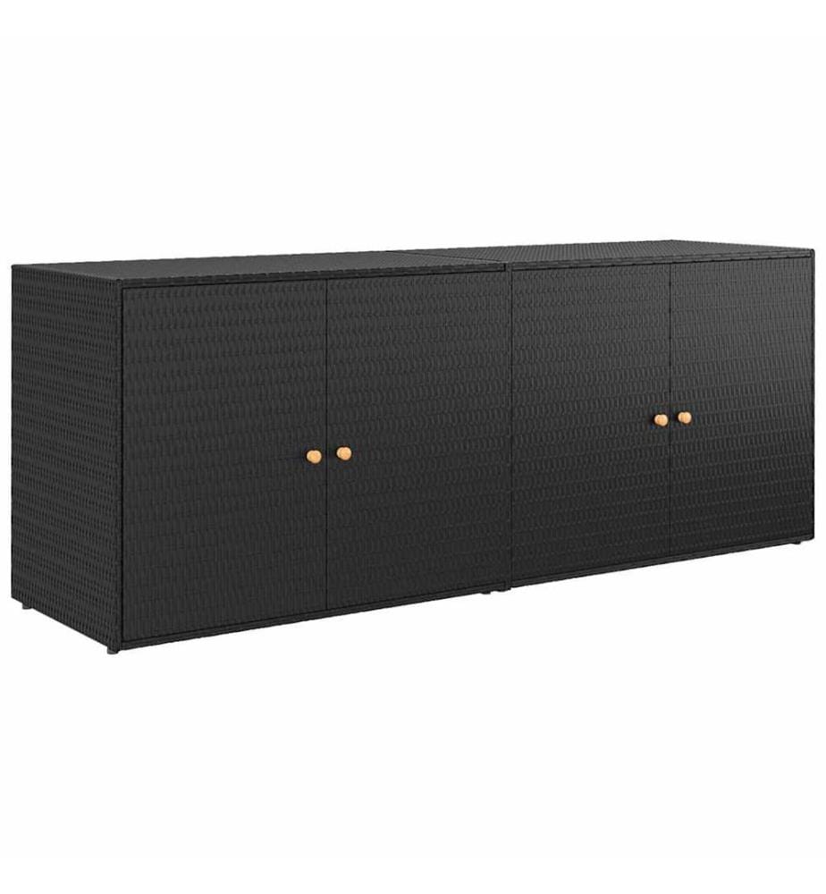 Armoire de rangement de jardin Noir 198x55,5x80 cm Résine tressée