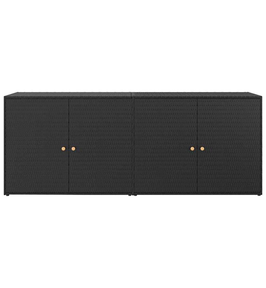 Armoire de rangement de jardin Noir 198x55,5x80 cm Résine tressée