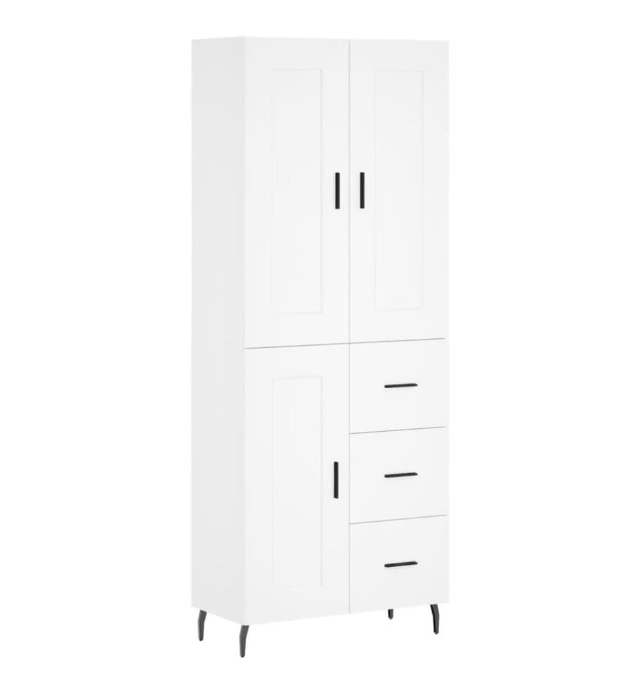 Buffet haut Blanc 69,5x34x180 cm Bois d'ingénierie