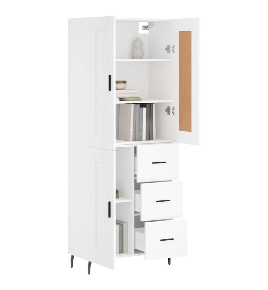 Buffet haut Blanc 69,5x34x180 cm Bois d'ingénierie