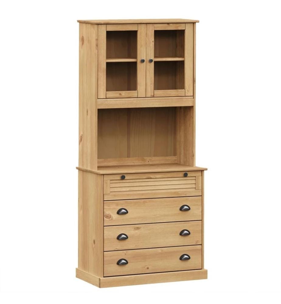 Buffet haut VIGO 80x40x176 cm bois massif de pin