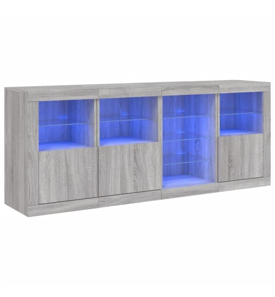 Sideboard mit LED-Leuchten Grau Sonoma 164x37x67 cm