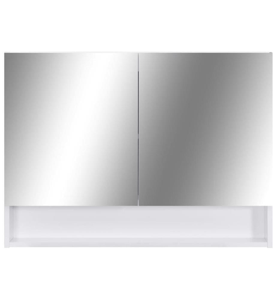 Armoire à miroir de salle de bain LED Blanc 80x15x60 cm MDF