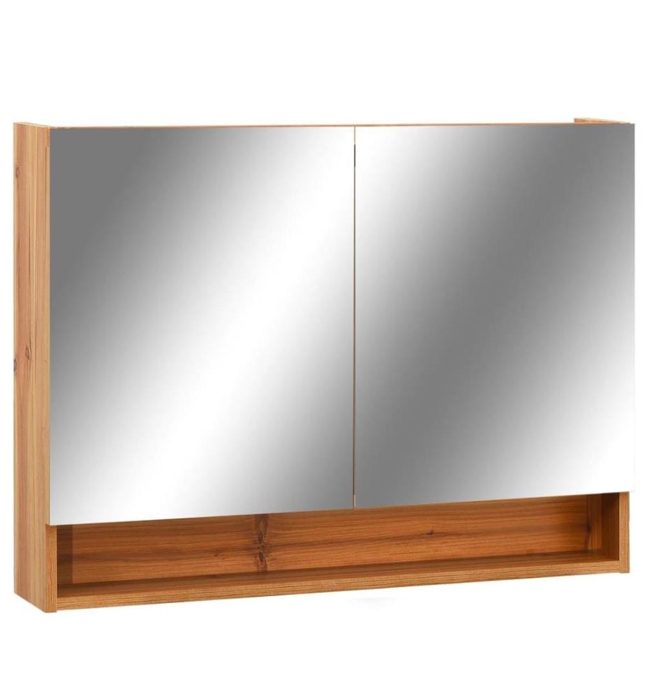 LED-Spiegelschrank fürs Bad Eiche 80x15x60 cm MDF