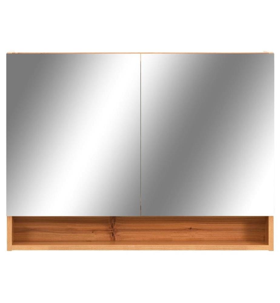 LED-Spiegelschrank fürs Bad Eiche 80x15x60 cm MDF