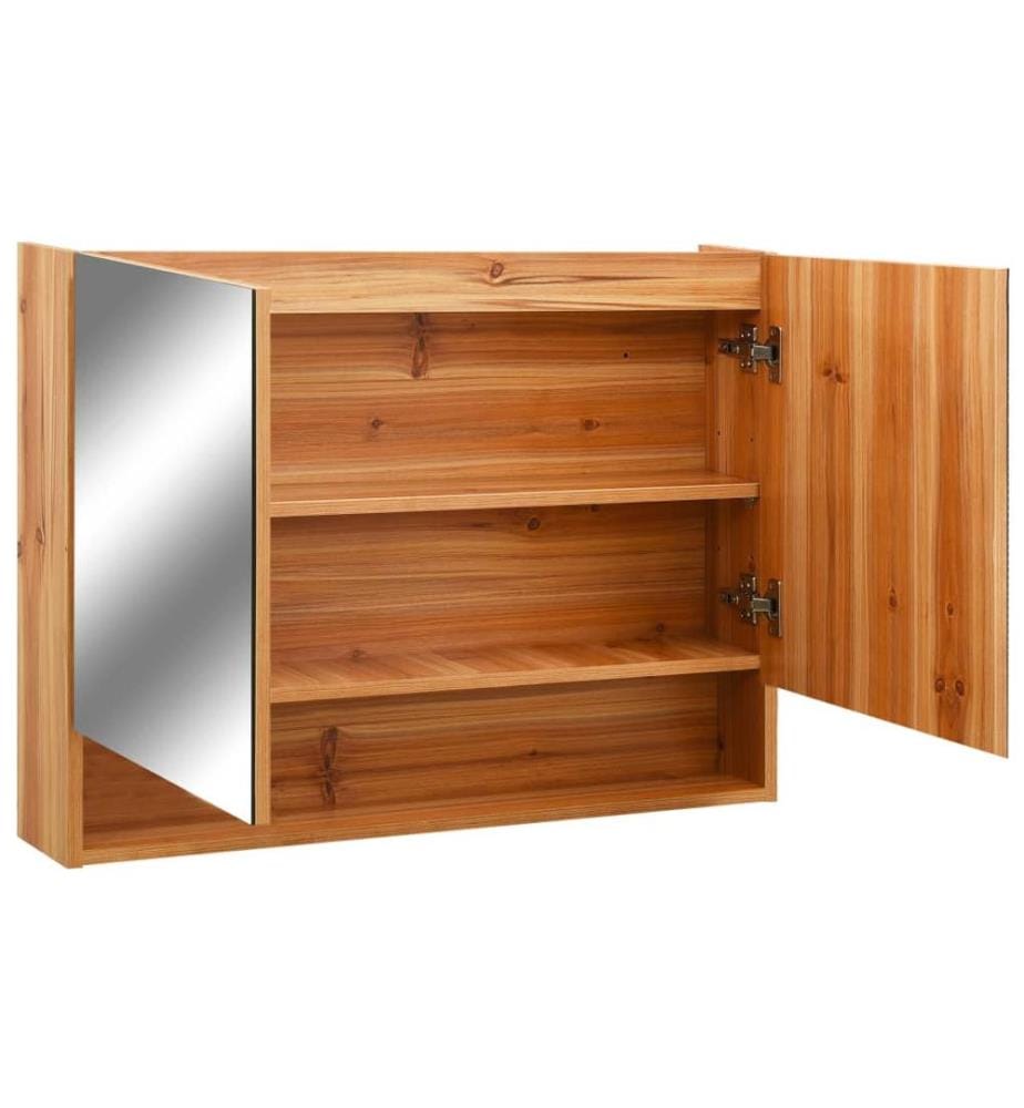 LED-Spiegelschrank fürs Bad Eiche 80x15x60 cm MDF