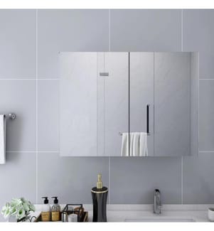 Armoire à miroir de salle de bain blanc 80x15x60 cm MDF
