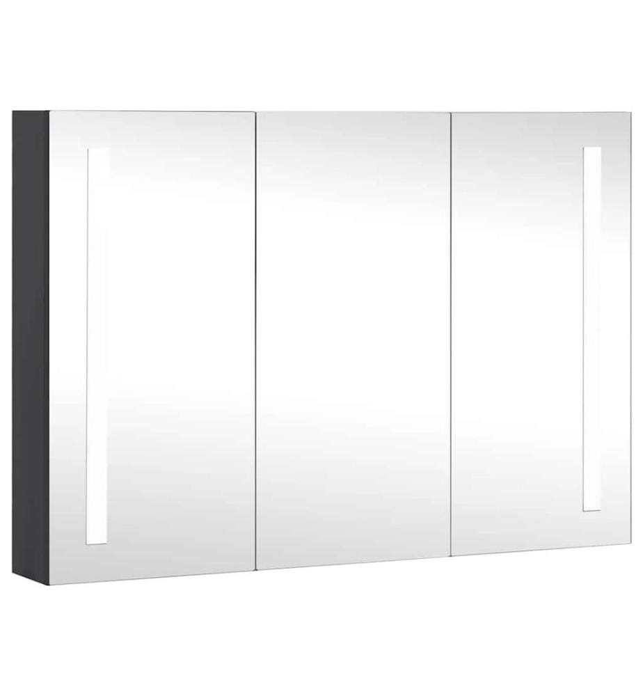 Armoire de salle de bain à miroir LED 89x14x62 cm