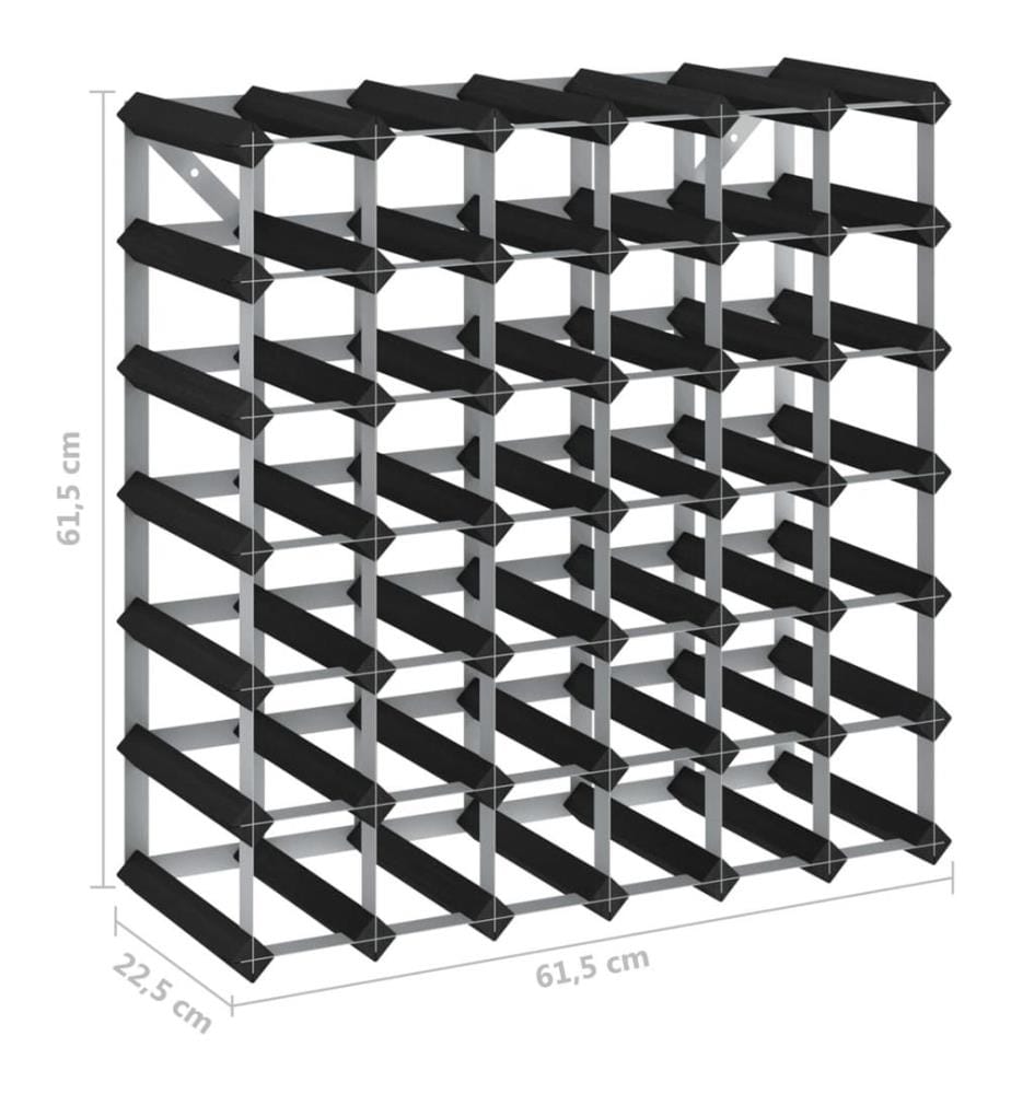 Weinregal für 42 Flaschen Schwarz Massivholz Kiefer