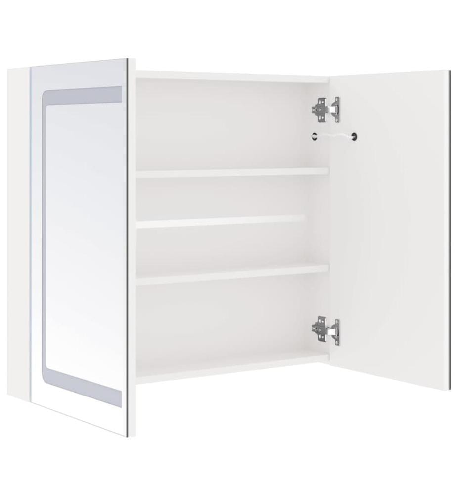 LED-Spiegelschrank fürs Bad Glänzend Weiss 80x12x68 cm