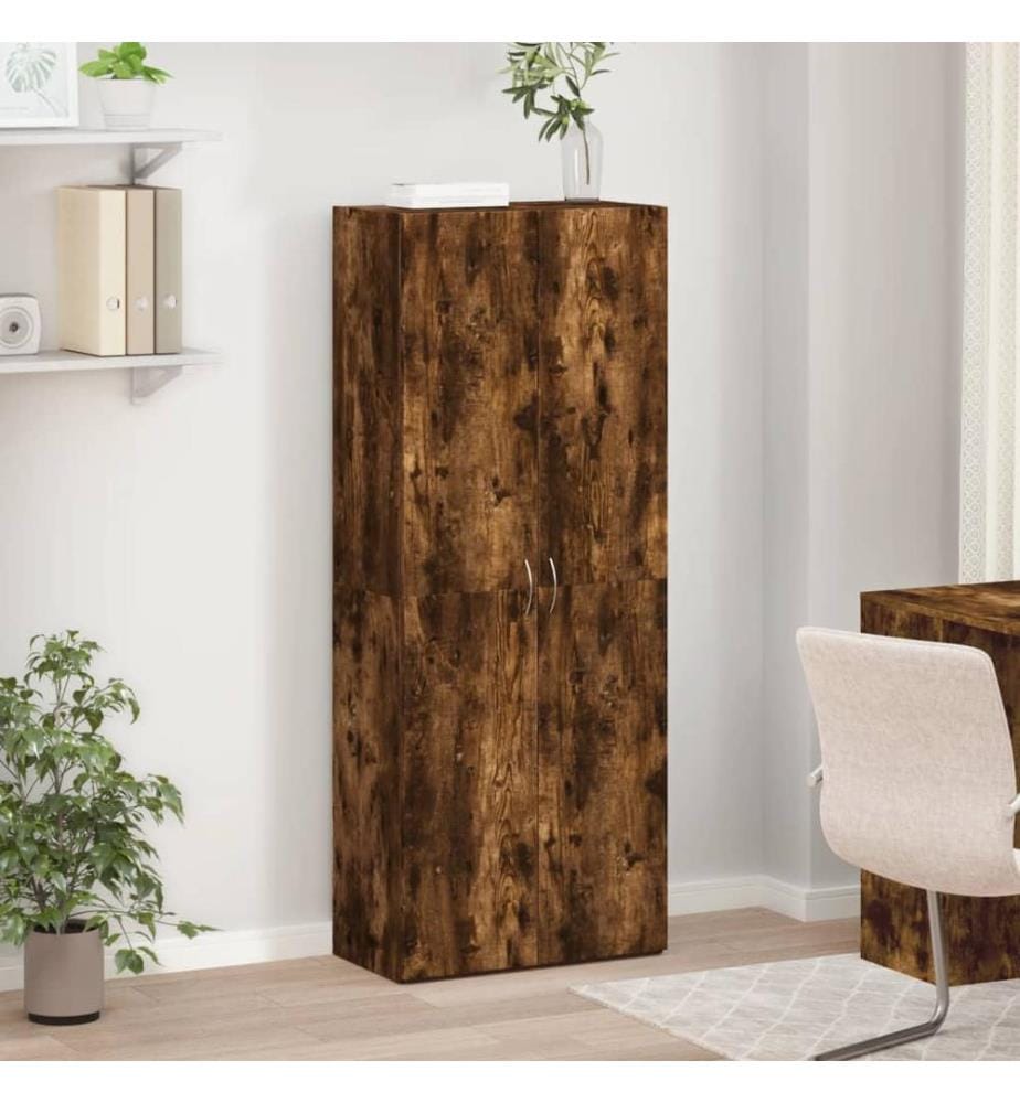 Aktenschrank Räuchereiche 60x32x153 cm Holzwerkstoff