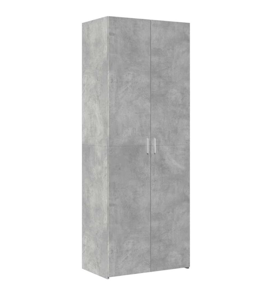 Buffet haut gris béton 70x42,5x185 cm bois d'ingénierie