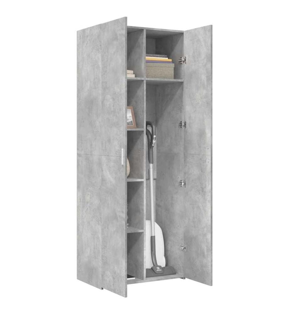 Buffet haut gris béton 70x42,5x185 cm bois d'ingénierie