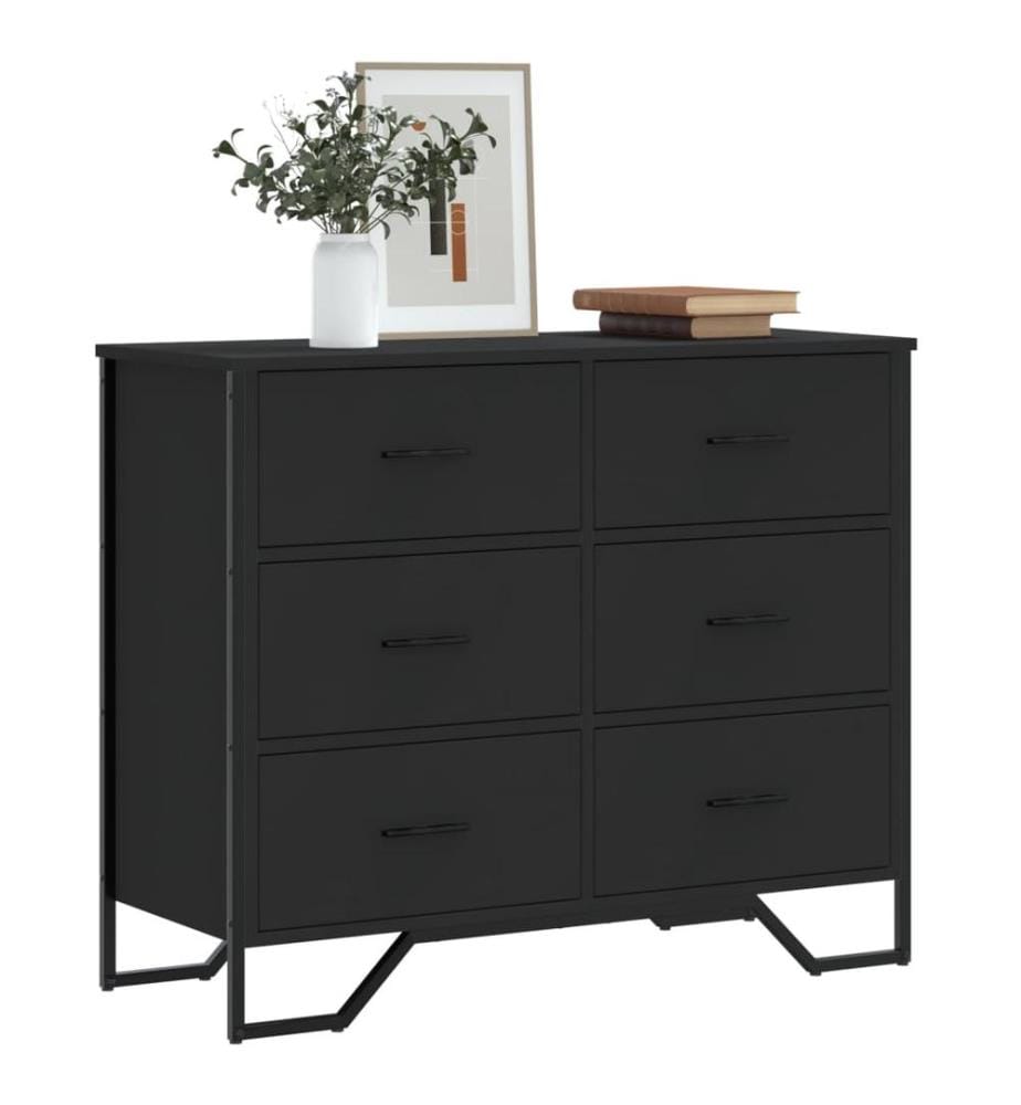 Kommode Schwarz 91x35,5x74,5 cm Holzwerkstoff