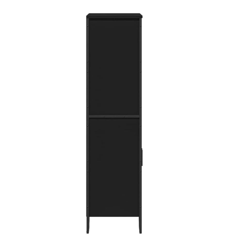 Buffet haut noir 79,5x35,5x137,5 cm bois d'ingénierie