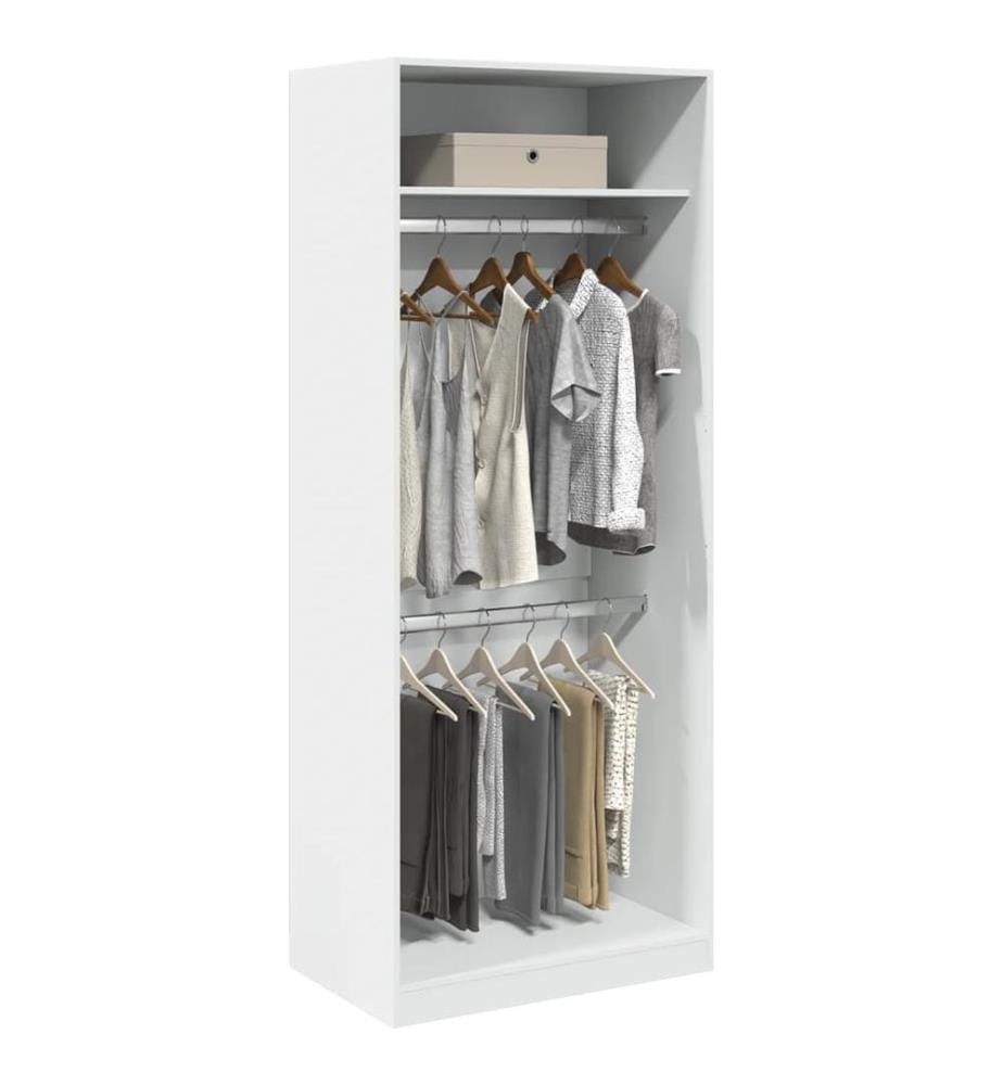 Garde-robe blanc 80x50x200 cm bois d'ingénierie