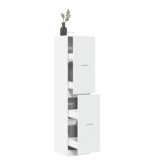Armoire d'apothicaire blanc 40x41x174,5 cm bois d'ingénierie