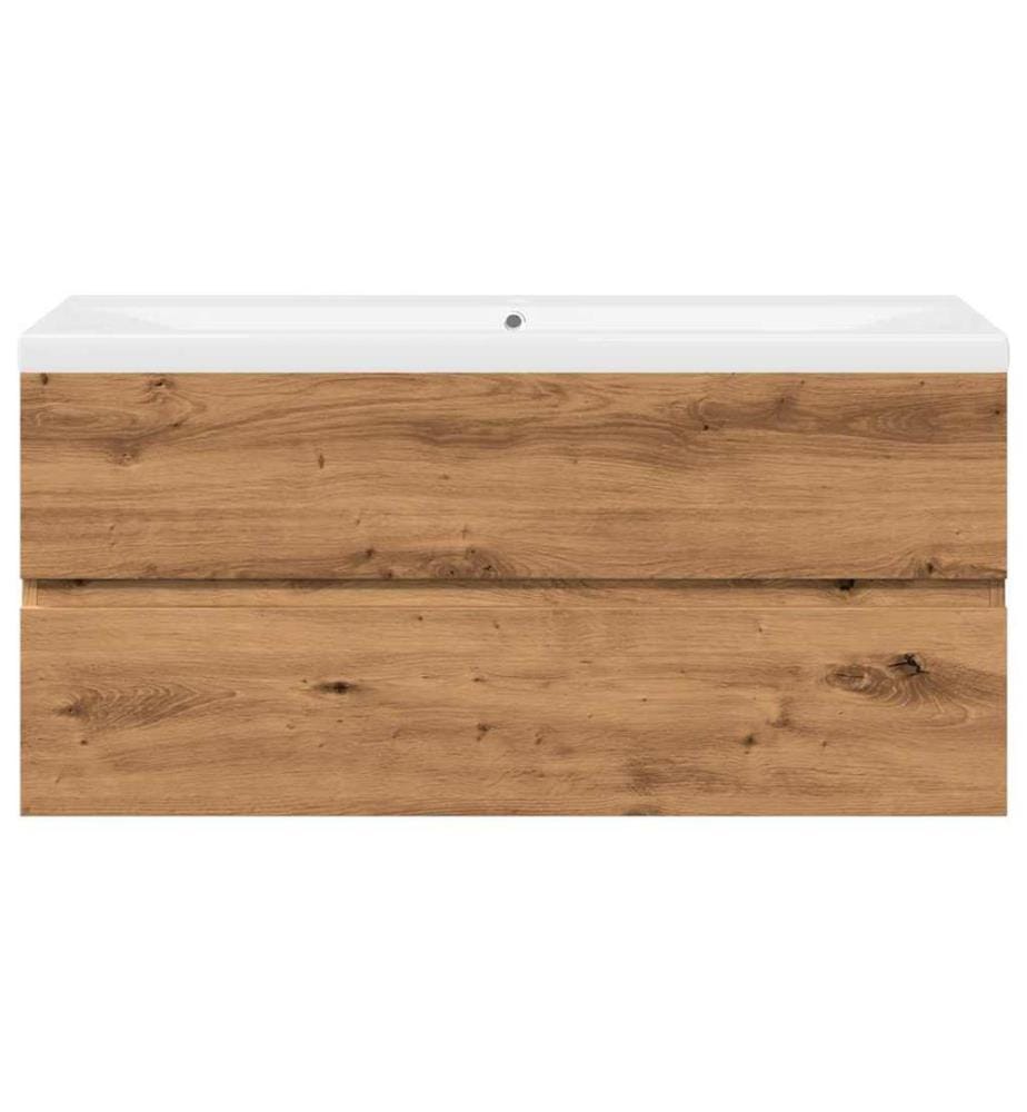 Waschbeckenunterschrank mit Einbaubecken Artisan-Eiche