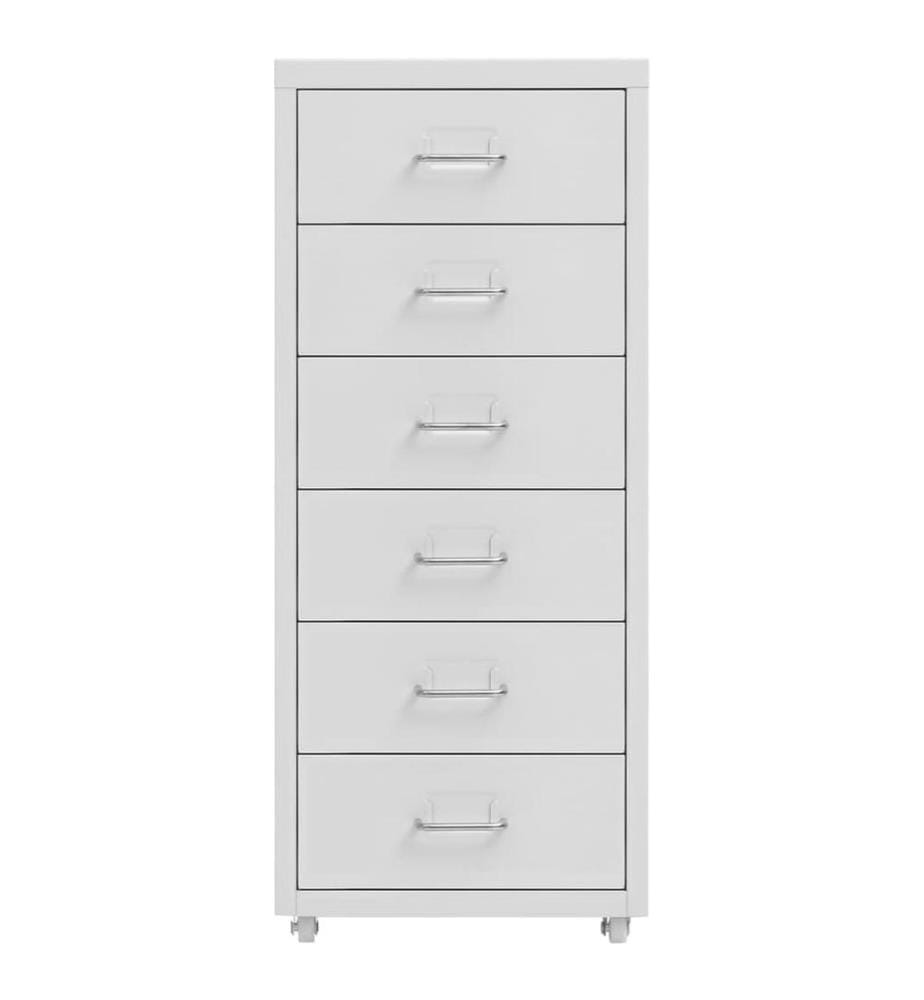 Aktenschrank mit Rollen Grau 28x41x69 cm Metall
