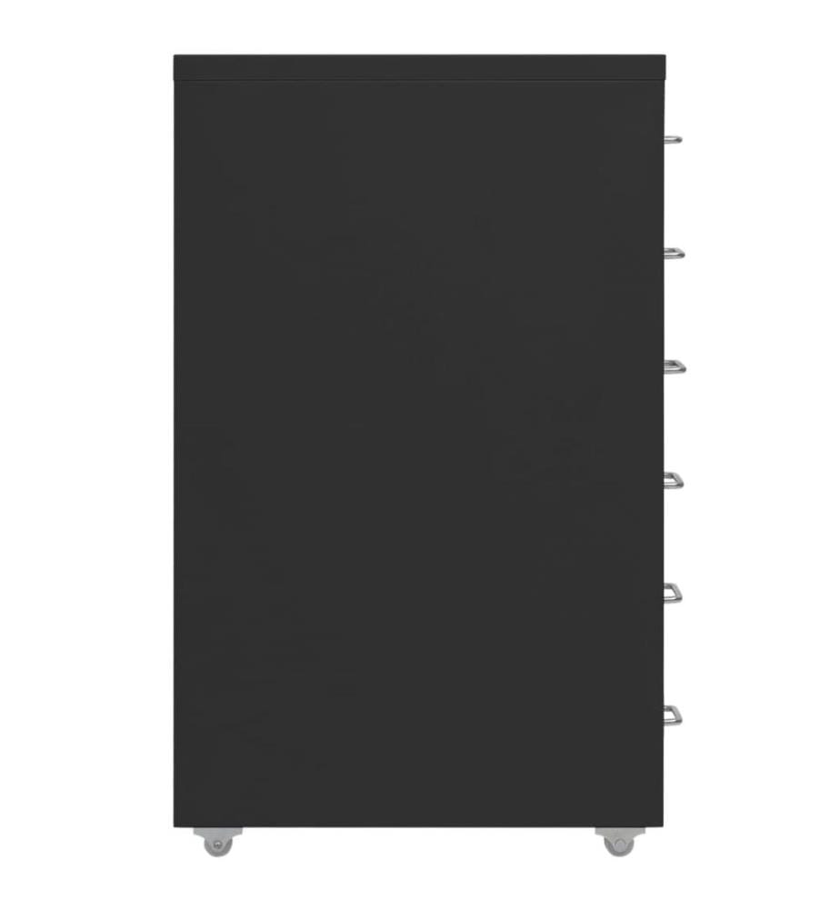 Aktenschrank mit Rollen Schwarz 28x41x69 cm Metall