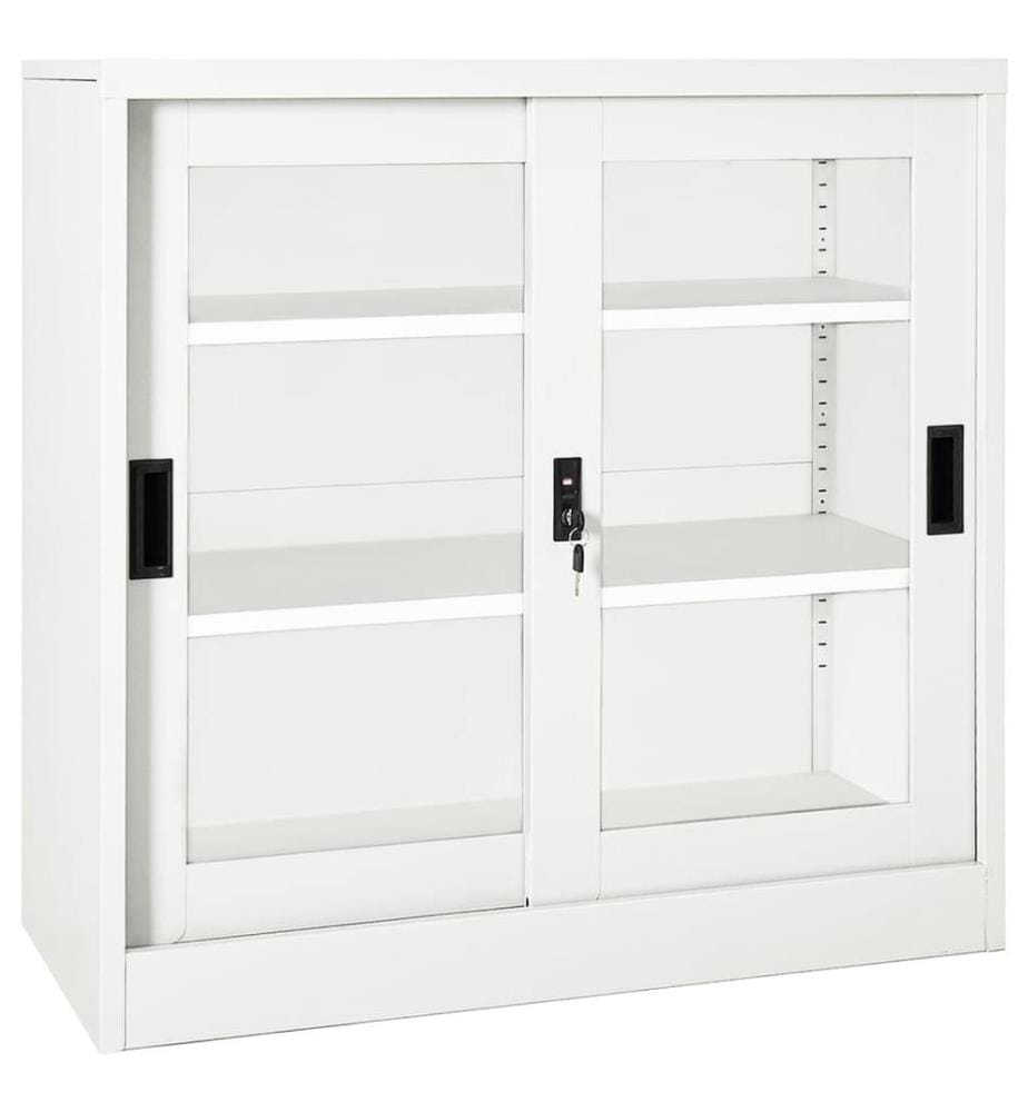 Schrank mit Schiebetür Weiss 90x40x90 cm Stahl