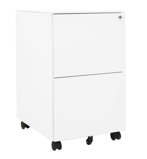 Aktenschrank mit Rollen Weiss 39x45x67 cm Stahl