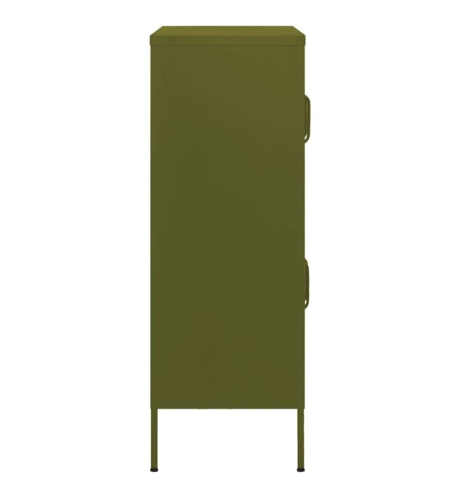 Armoire de rangement Vert olive 80x35x101,5 cm Acier