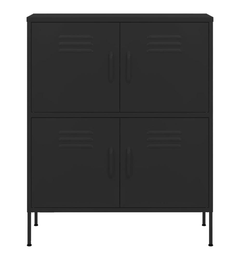 Lagerschrank Schwarz 80x35x101,5 cm Stahl