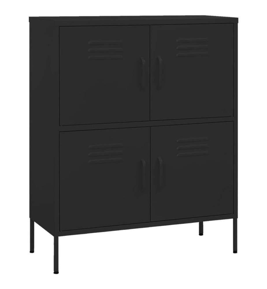 Lagerschrank Schwarz 80x35x101,5 cm Stahl