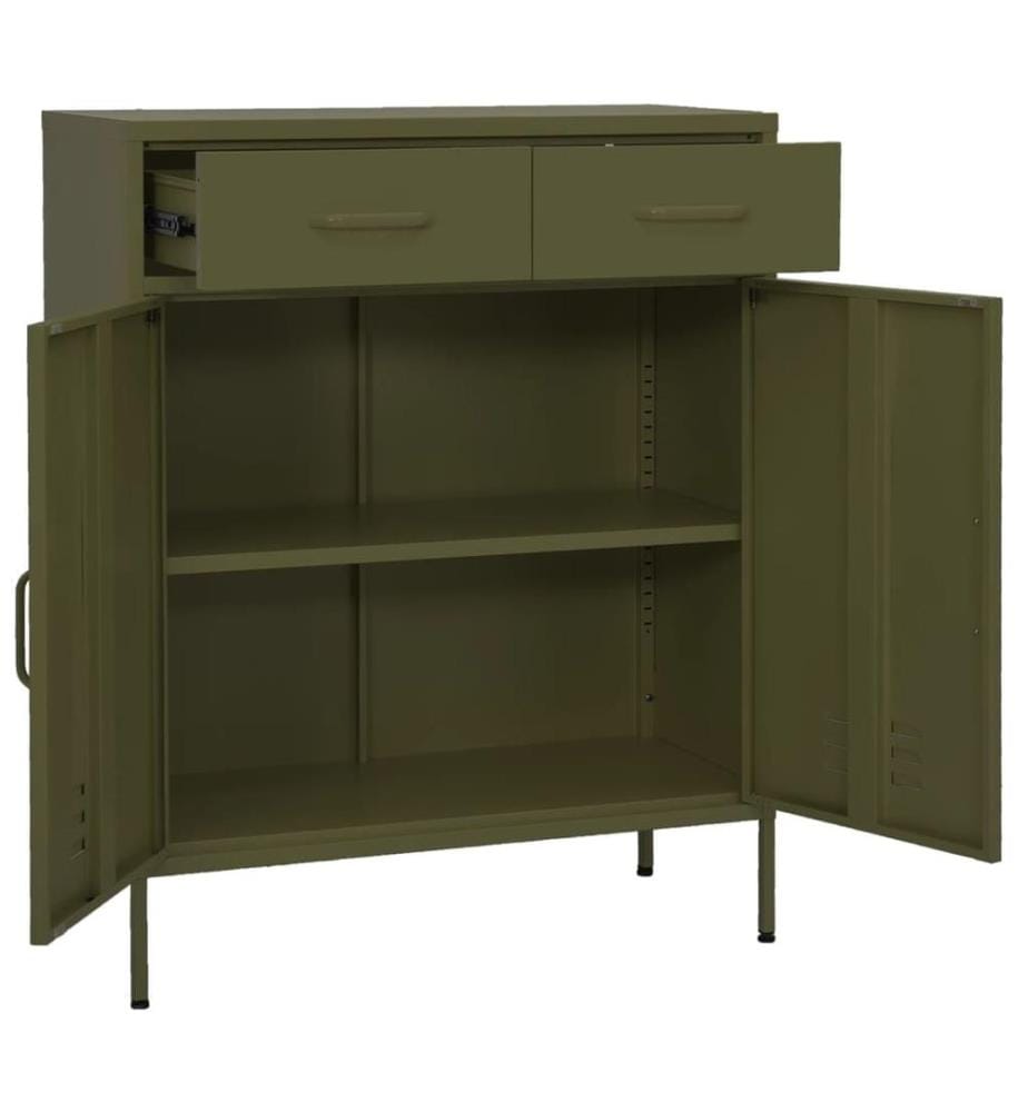 Armoire de rangement Vert olive 80x35x101,5 cm Acier