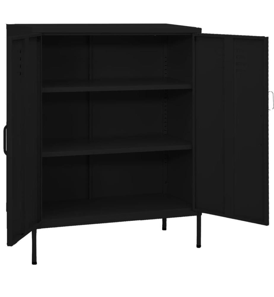 Lagerschrank Schwarz 80x35x101,5 cm Stahl