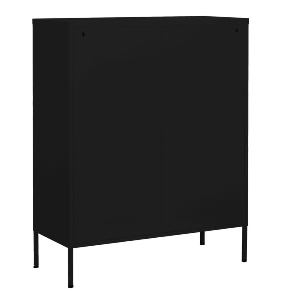 Lagerschrank Schwarz 80x35x101,5 cm Stahl