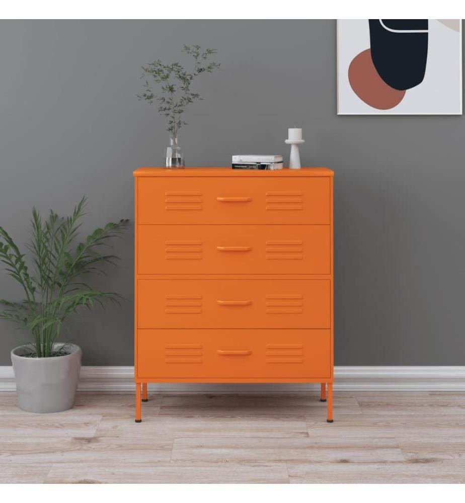 Kommode Orange 80x35x101,5 cm Stahl
