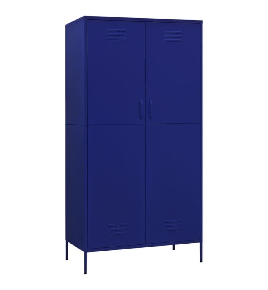 Garde-robe Bleu marine 90x50x180 cm Acier
