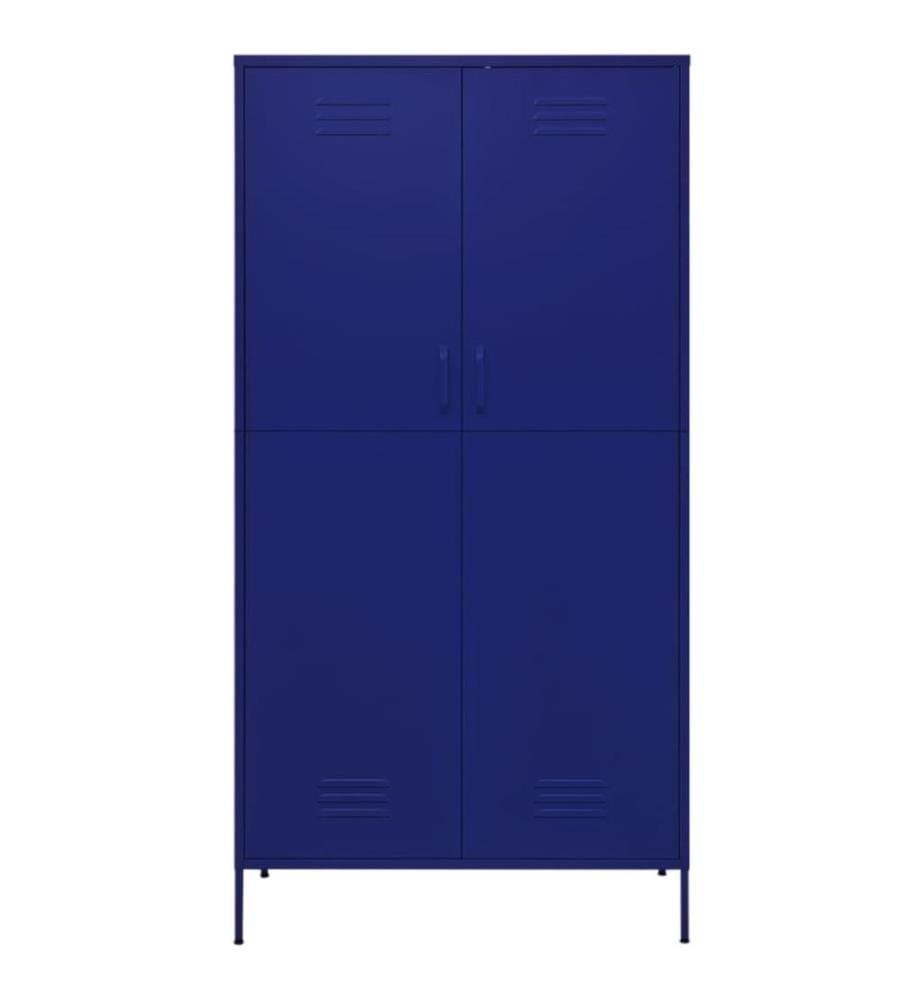 Garde-robe Bleu marine 90x50x180 cm Acier