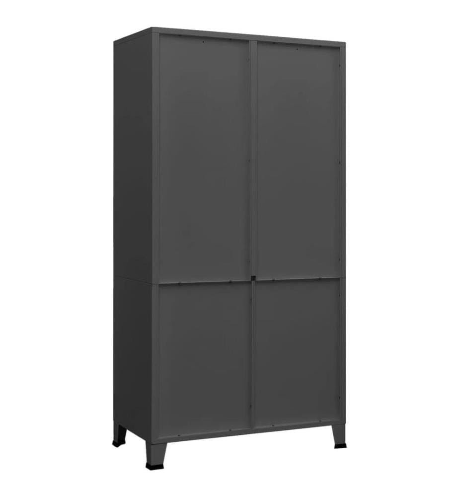 Industrial Kleiderschrank Anthrazit 90x50x180 cm Metall